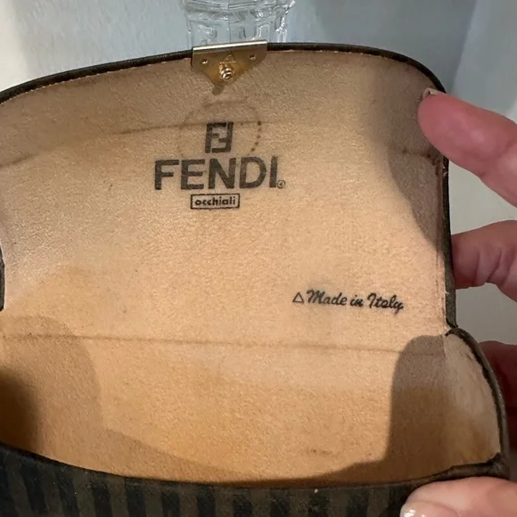 Vintage Fendi Black and Tan Striped eyeglass case - Picture 2 of 6